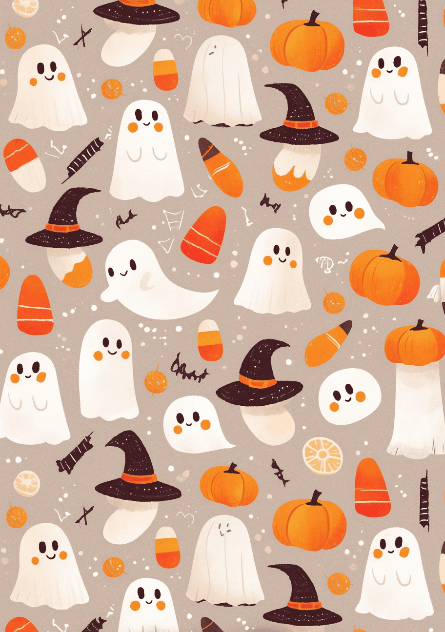 Halloween Ghost Gang original repeating artwork