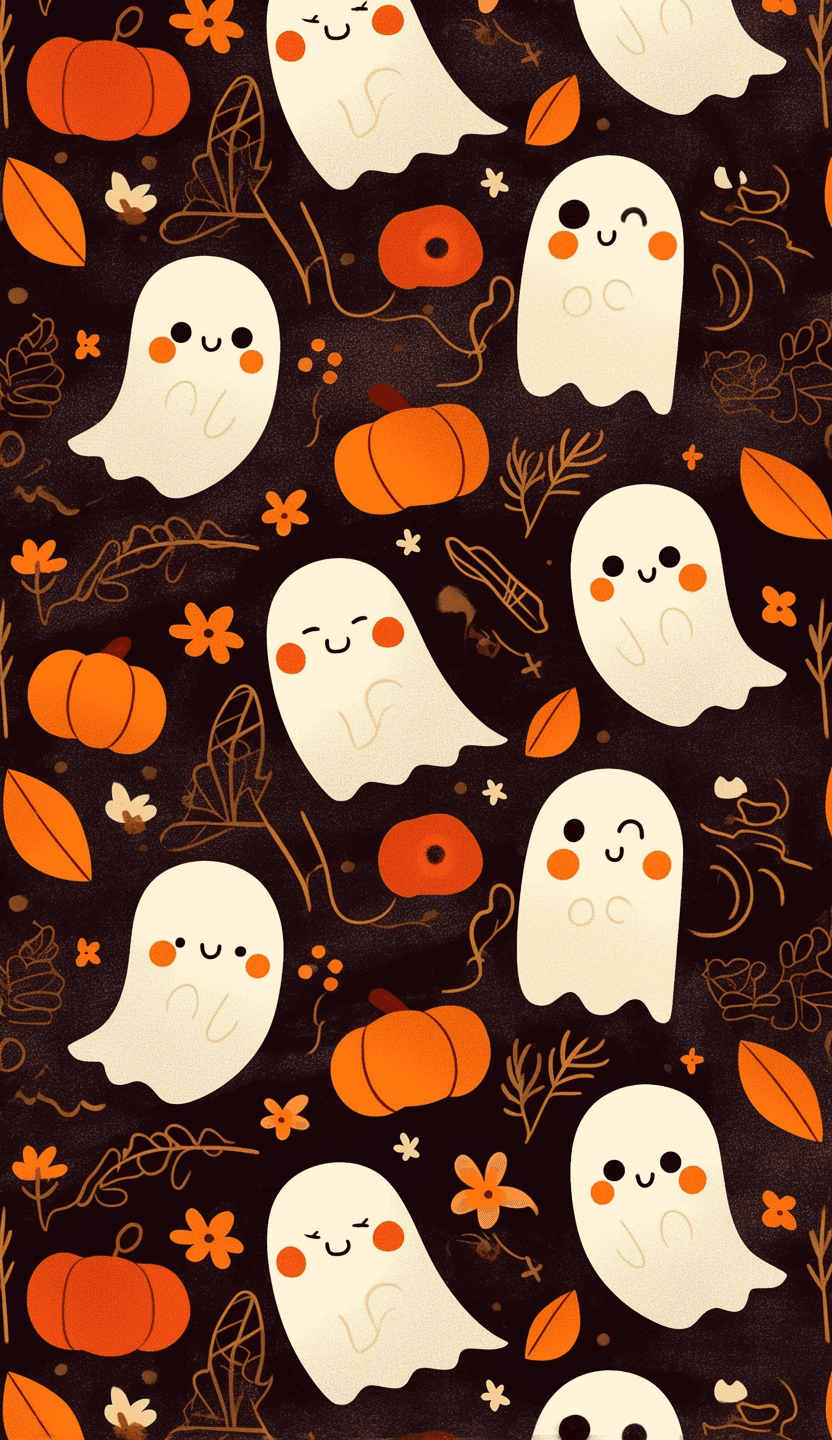 Halloween Ghost Zip original repeating artwork