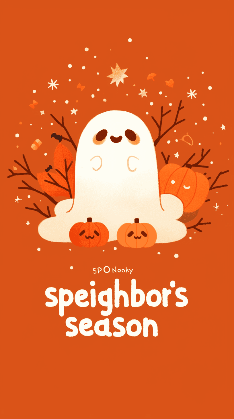 Halloween Ghost Kick original repeating artwork