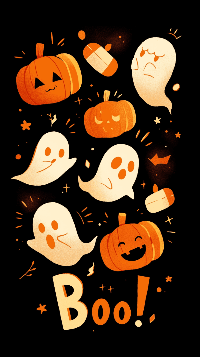Halloween Ghost 002 original repeating artwork