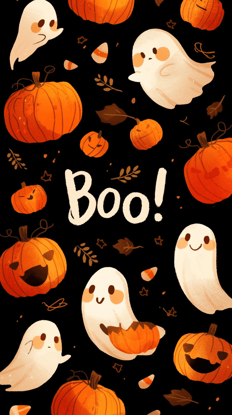 Halloween Ghost Series original repeating artwork