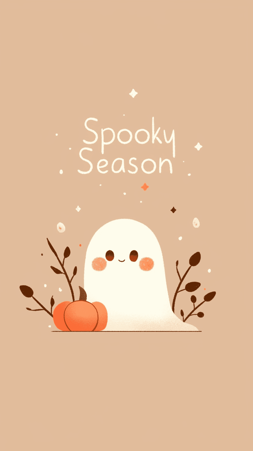 Halloween Ghost Mono original repeating artwork