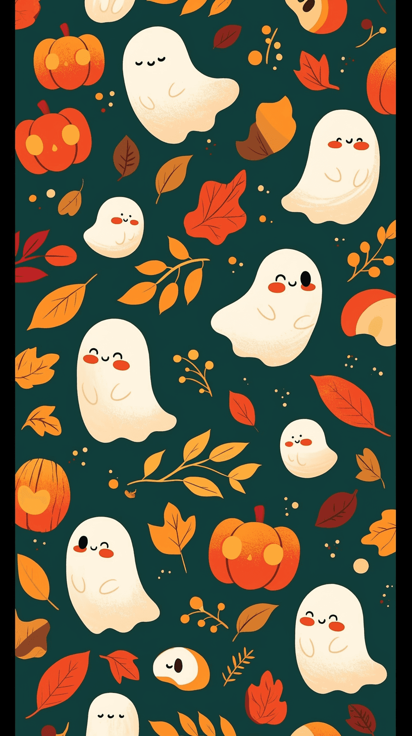 Halloween Ghost Bright original repeating artwork
