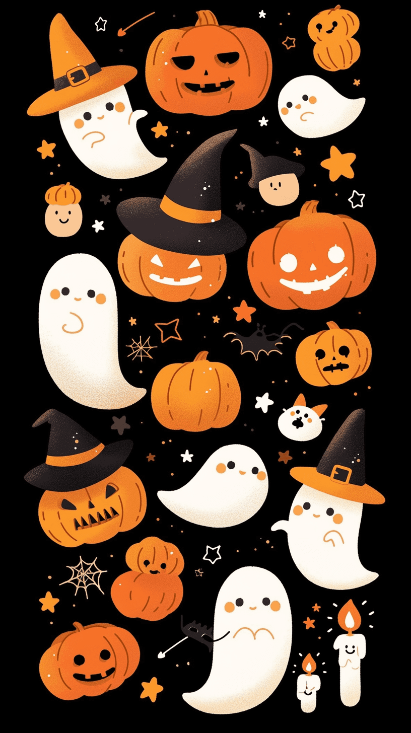 Cute Ghost Tribe original repeating artwork