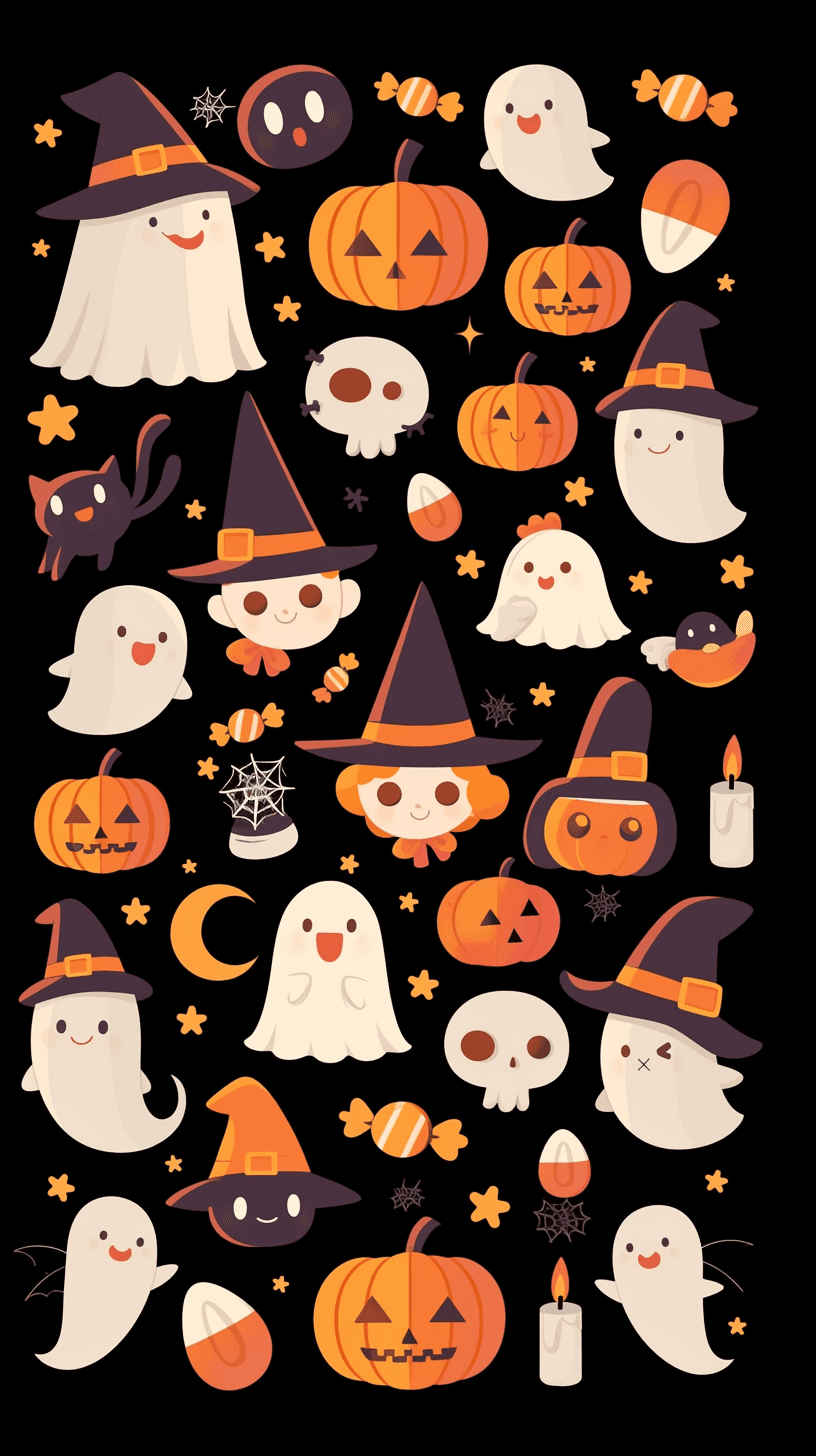Cute Ghost Gang original repeating artwork