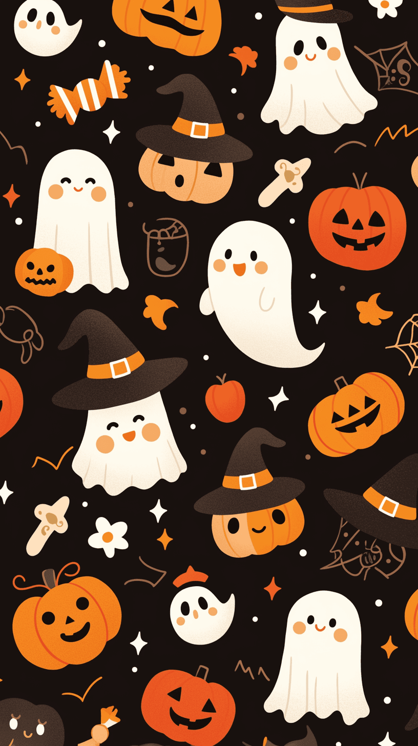 Cute Ghost Festival original repeating artwork