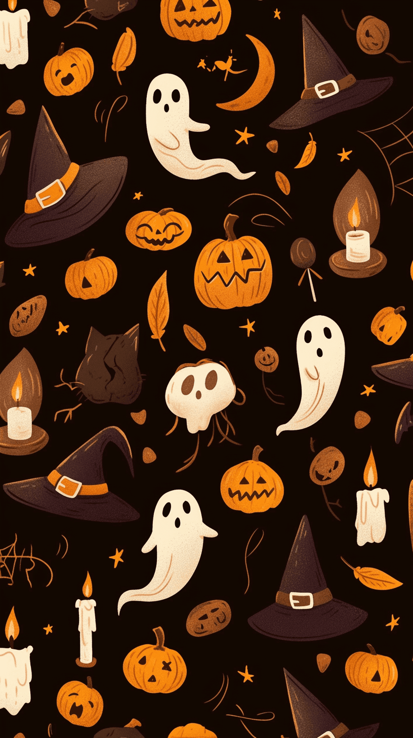 Cute Ghost Carnival original repeating artwork
