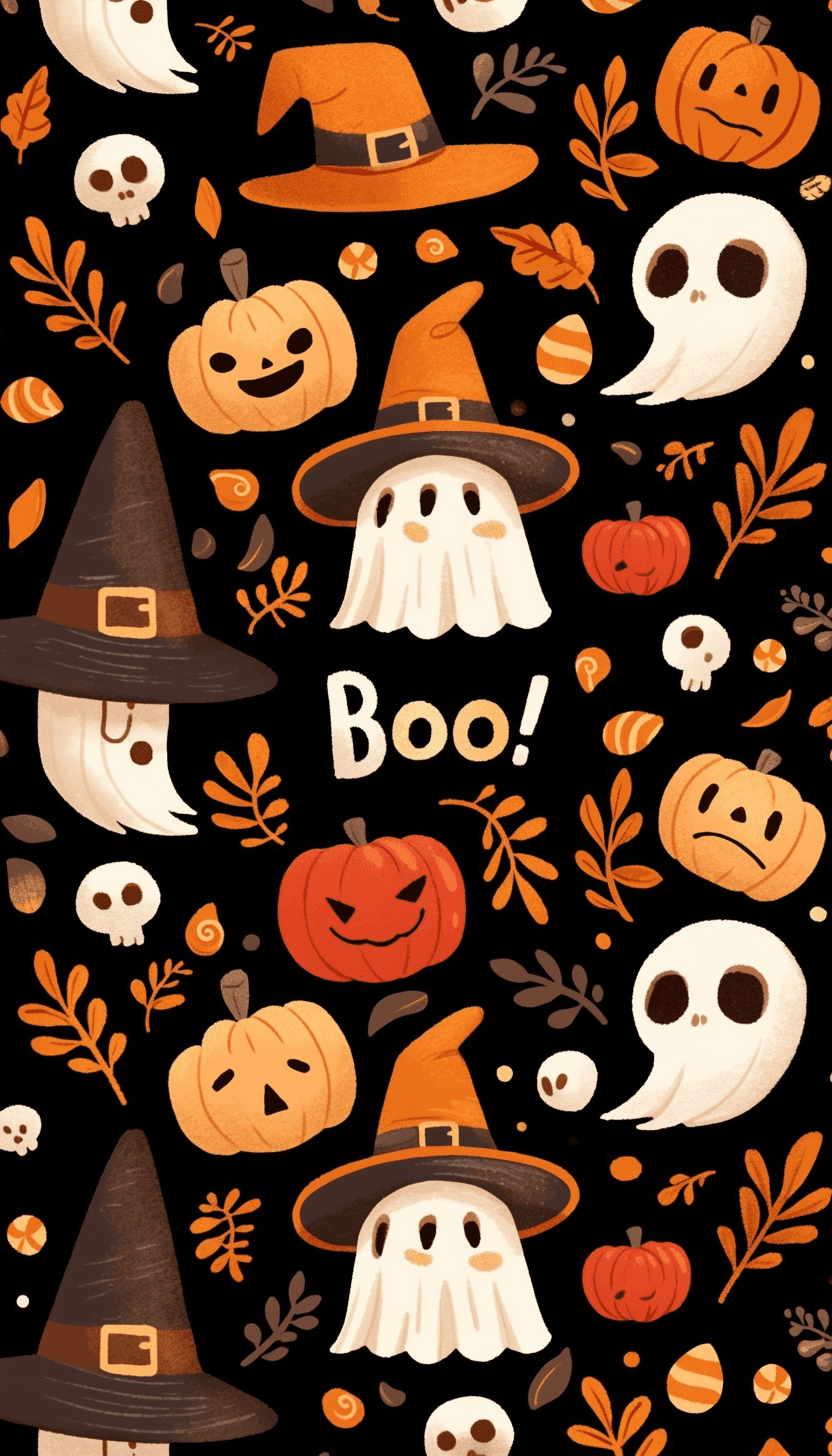 Halloween Ghost 666 original repeating artwork