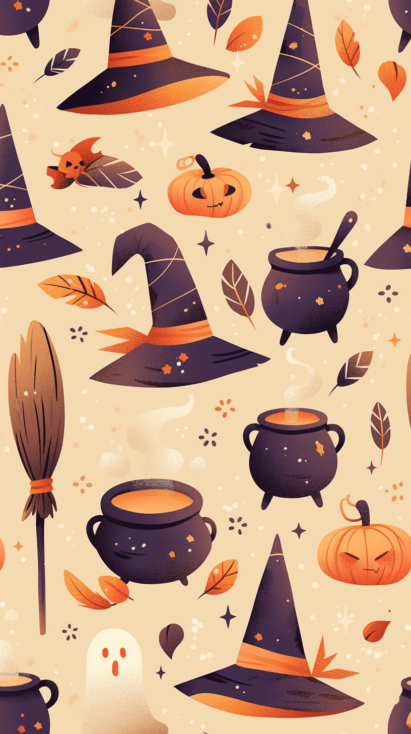 Halloween Hat Kick original repeating artwork