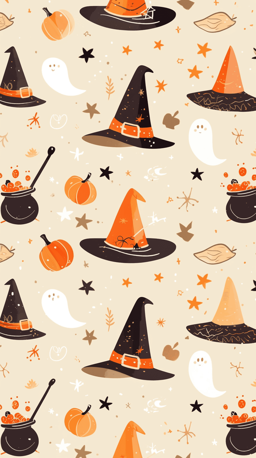 Halloween Hat Fizz original repeating artwork