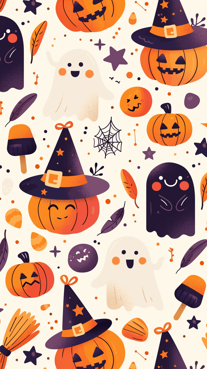 Halloween Hat Glow original repeating artwork