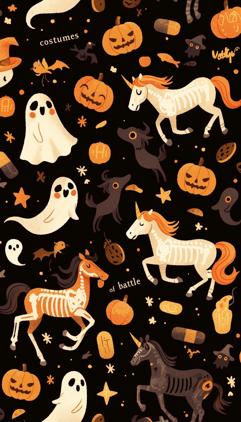 Halloween Animals Club original repeating artwork