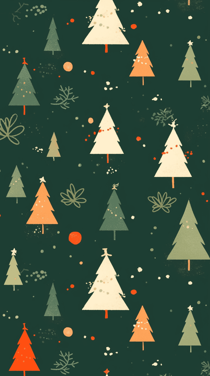 Christmas Tree Subway original repeating artwork