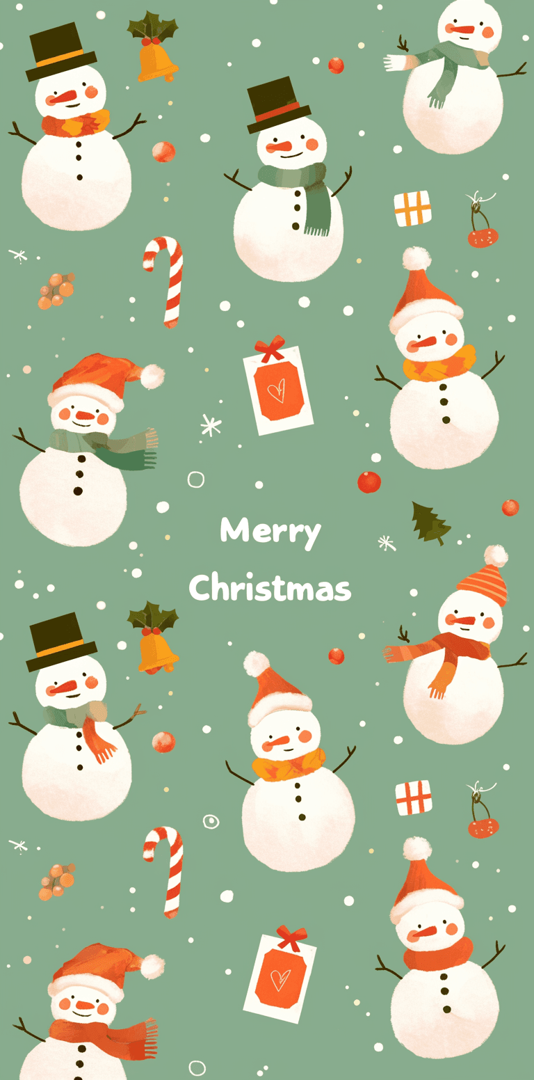 Christmas Snowman Glow original repeating artwork