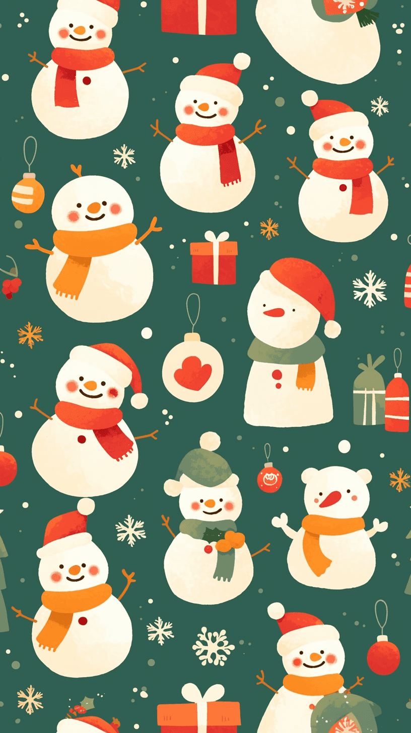 Christmas Snowman Fizz original repeating artwork