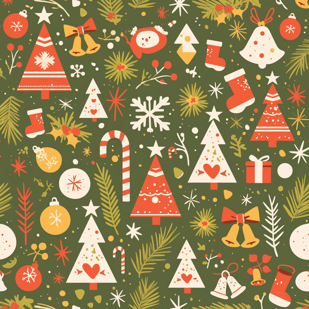 Christmas Tree Jam original repeating artwork