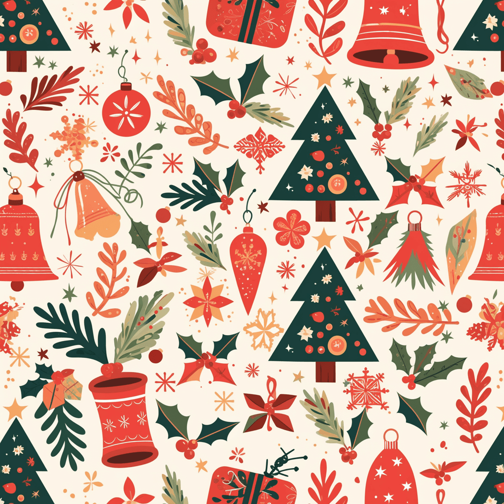 Christmas Tree Amber original repeating artwork
