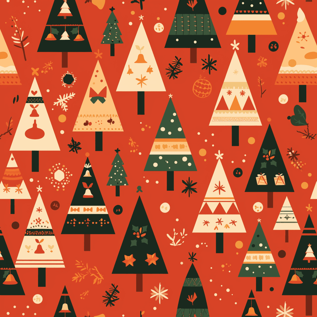 Christmas Tree West original repeating artwork