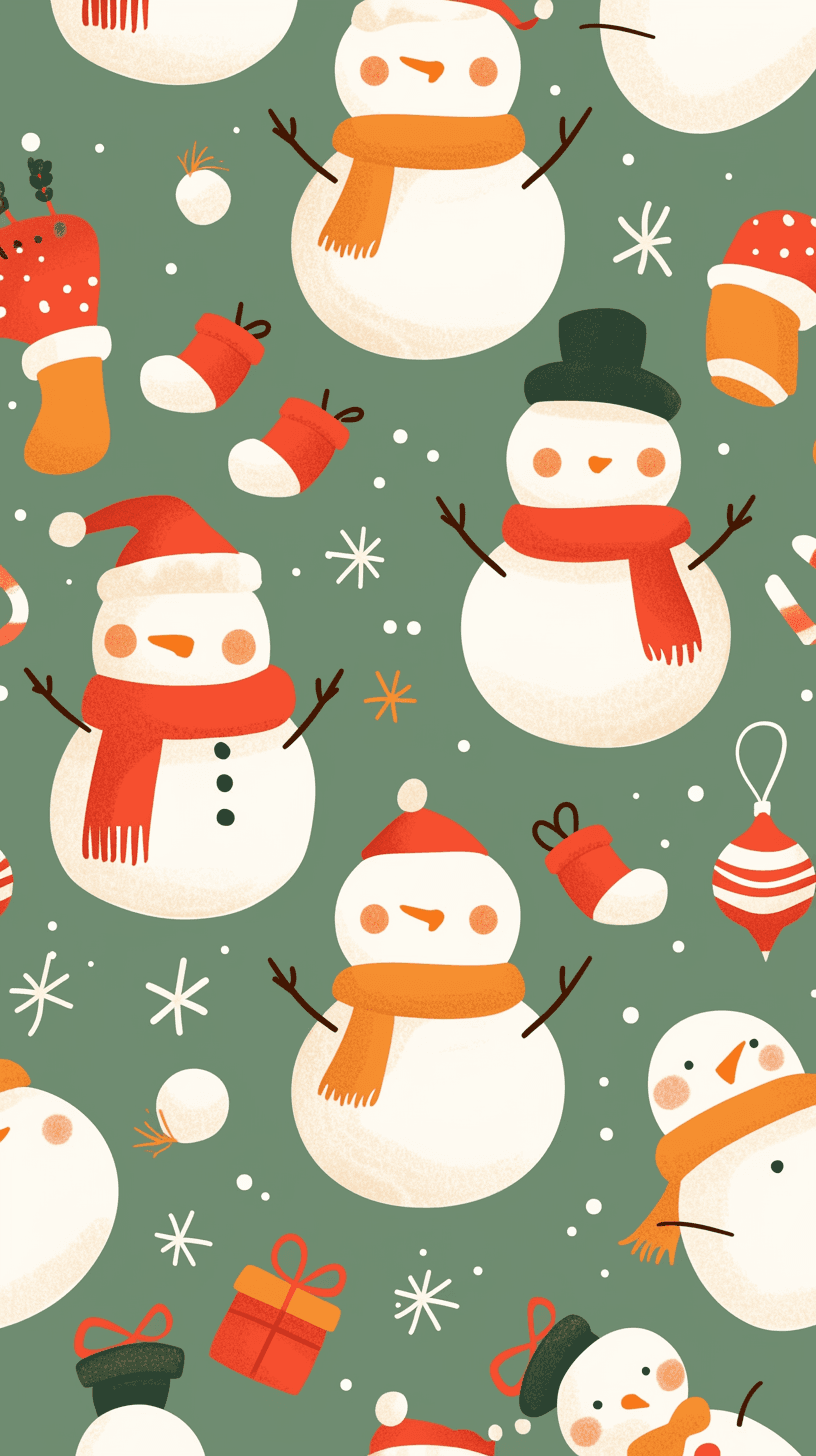 Christmas Snowman Shade original repeating artwork