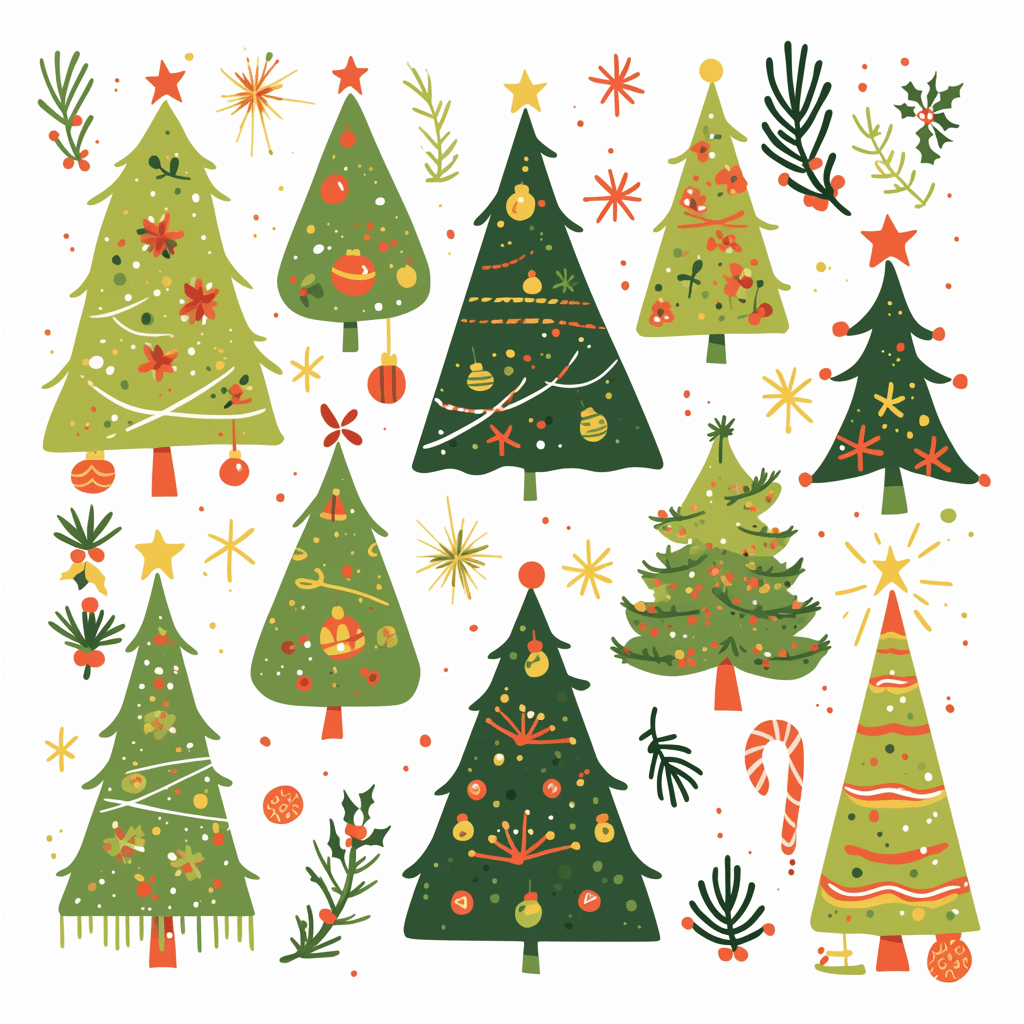 Christmas Tree Harbor original repeating artwork