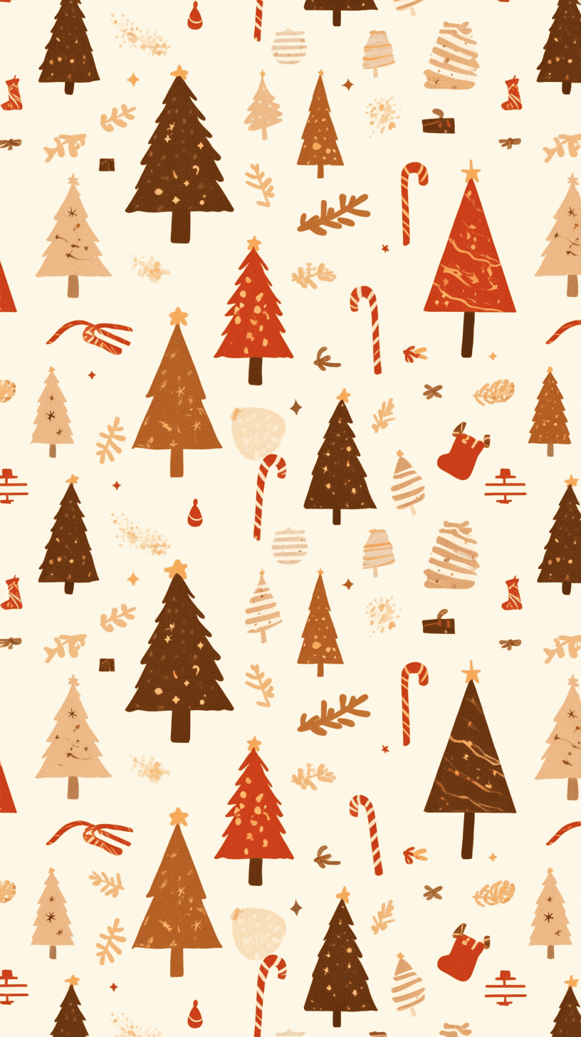 Christmas Tree Rhythm original repeating artwork