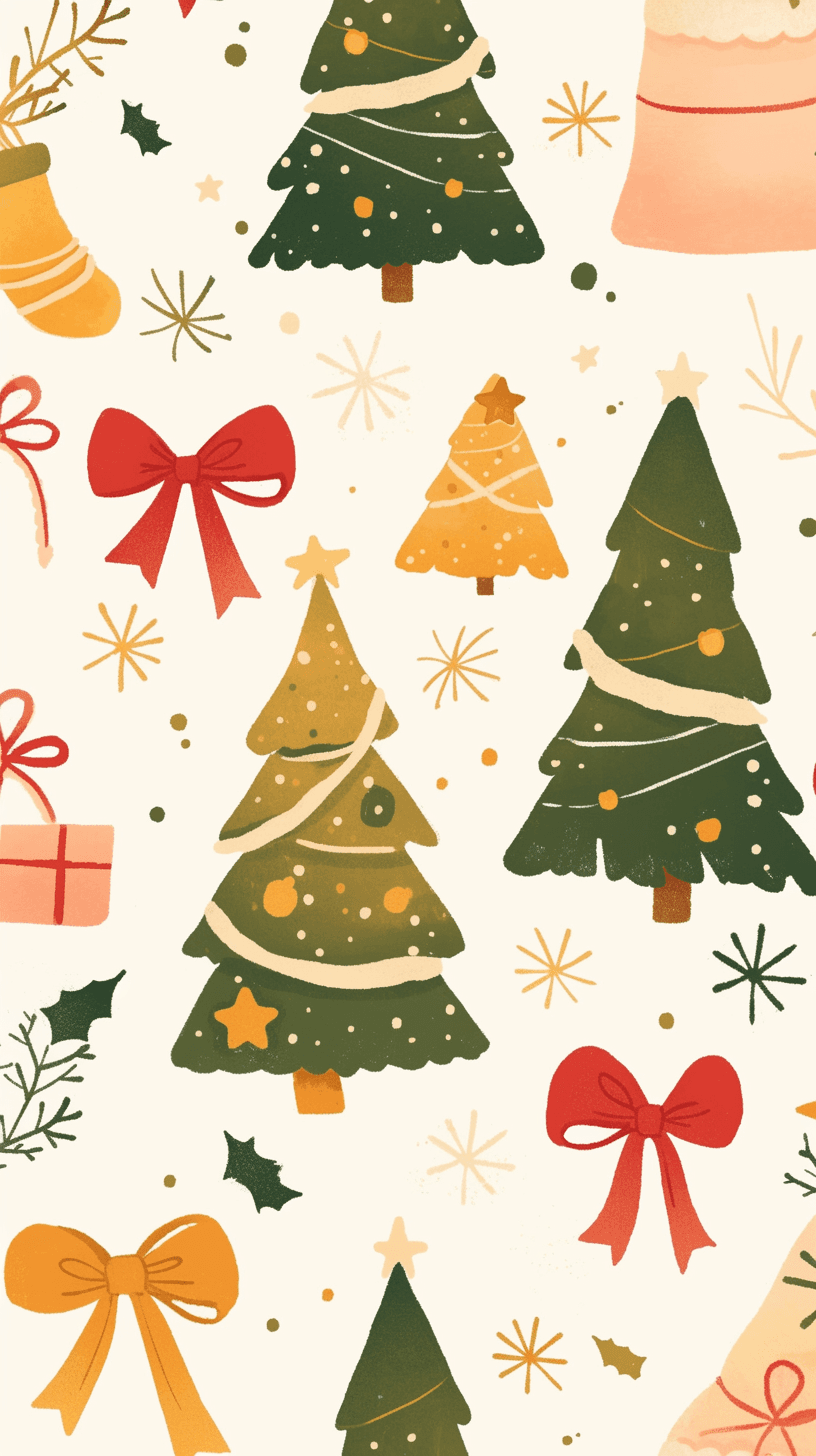 Christmas Tree Moonlit original repeating artwork