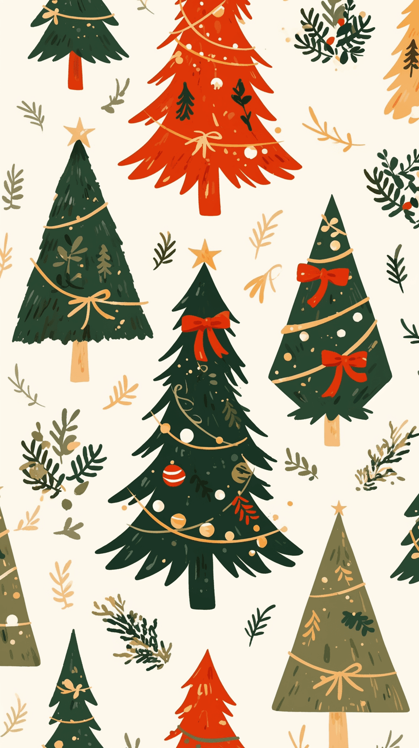 Christmas Tree Bop original repeating artwork