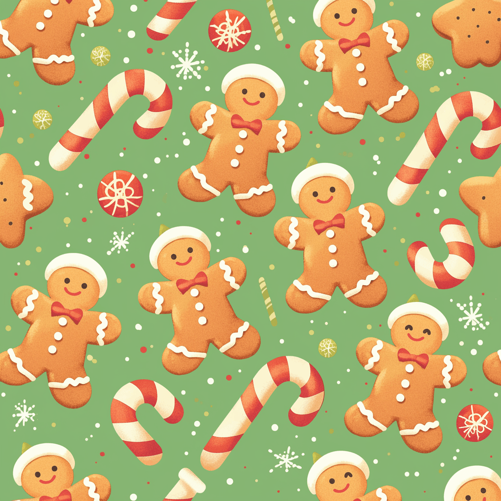 Gingerbread Carnival original repeating artwork