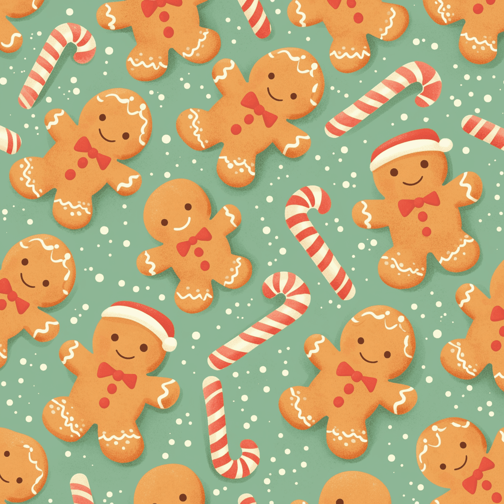 Gingerbread Pop original repeating artwork