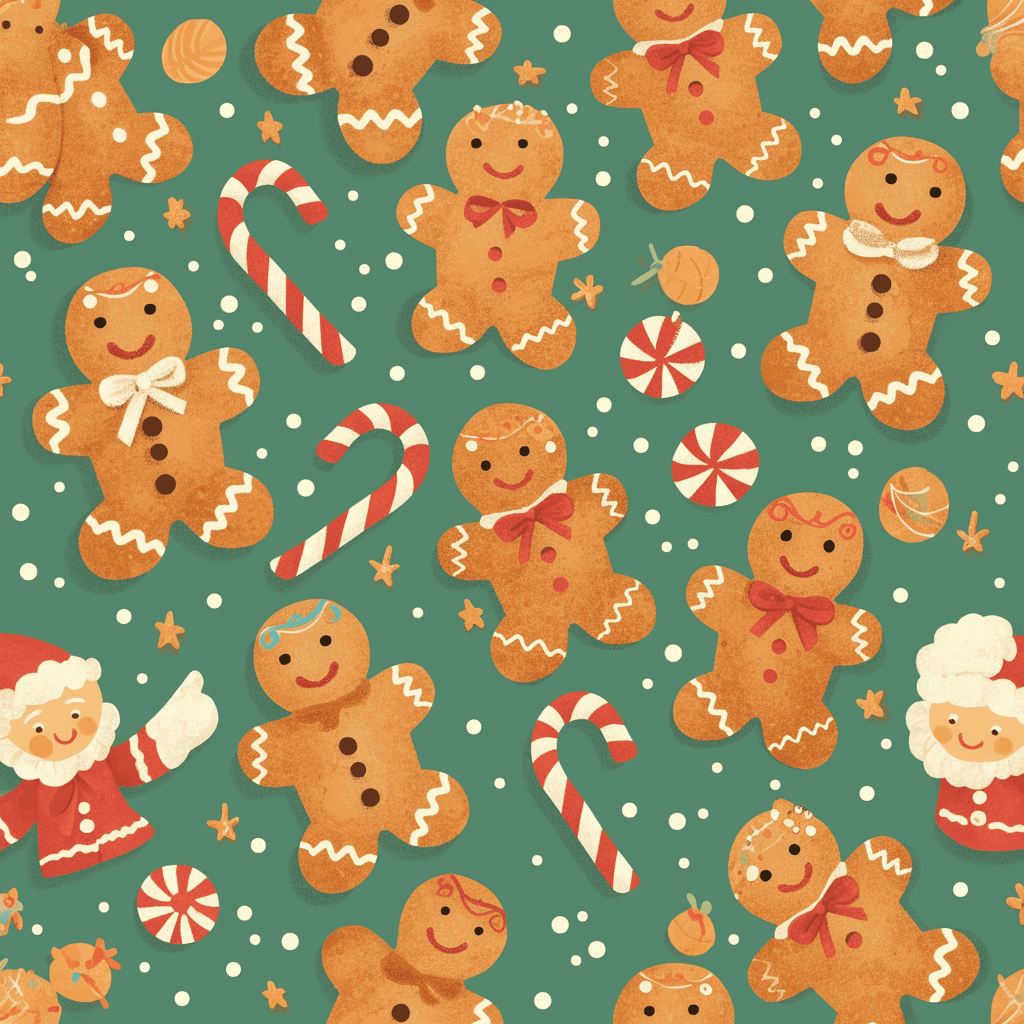 Gingerbread Gang original repeating artwork