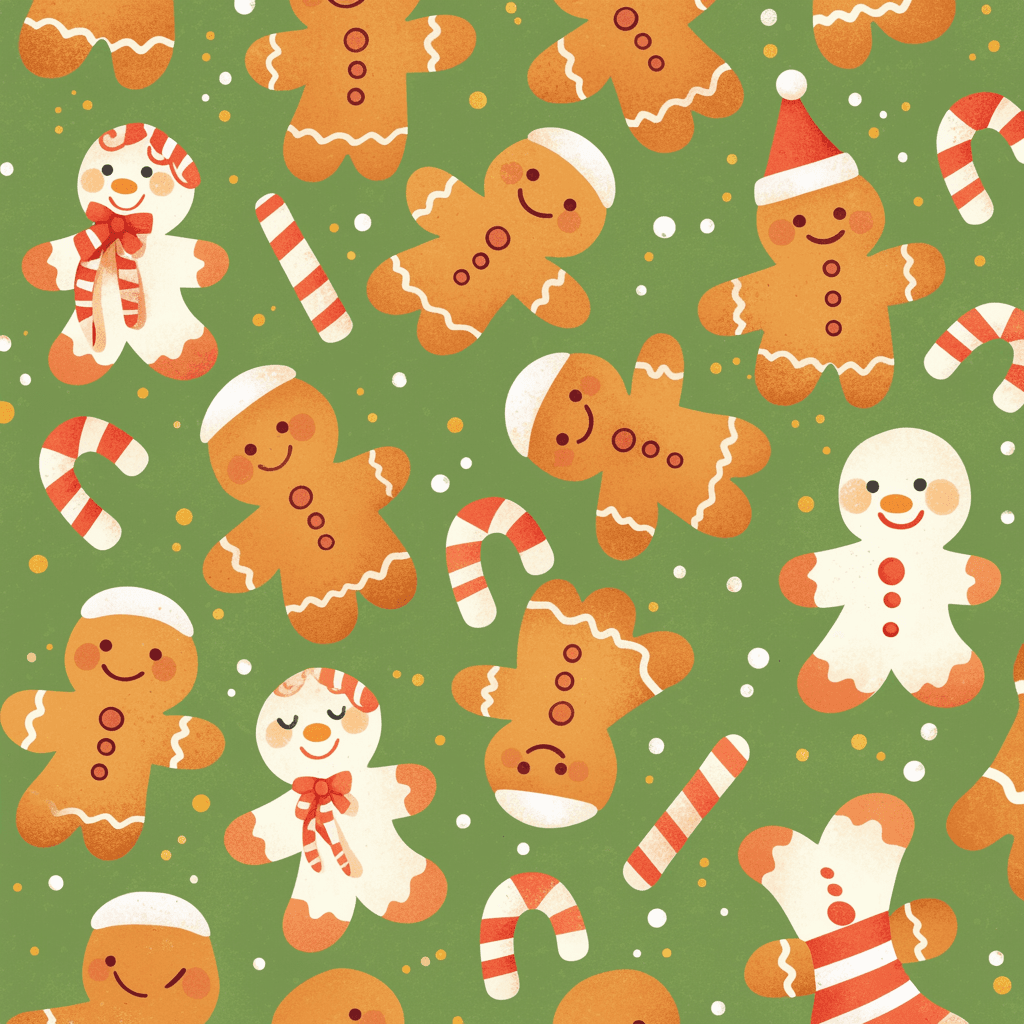 Gingerbread Bop original repeating artwork