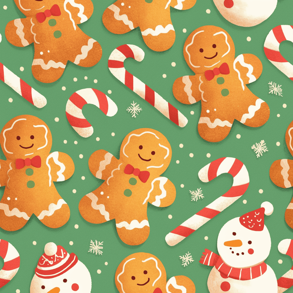 Gingerbread Spin original repeating artwork