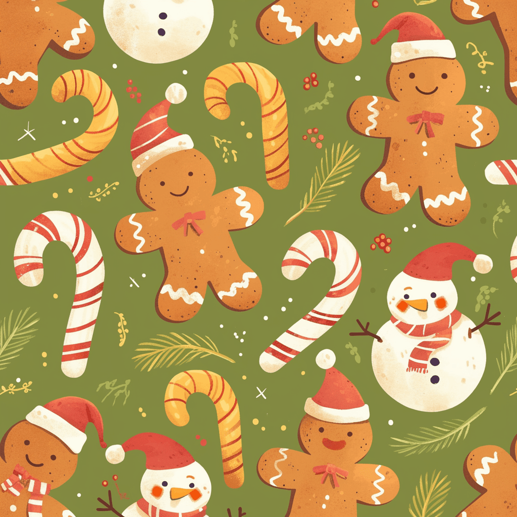 Gingerbread Bounce original repeating artwork