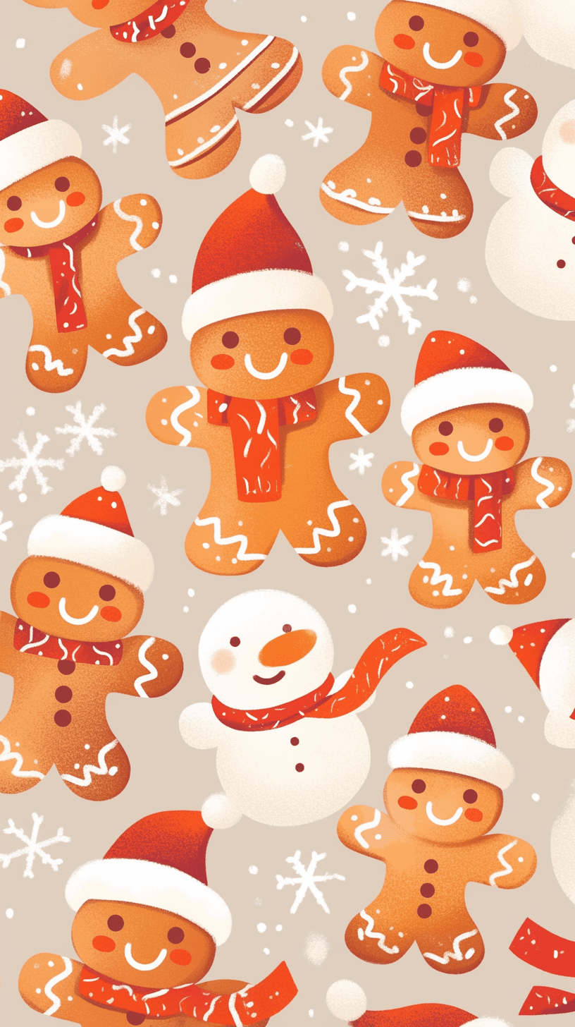 Gingerbread Squad original repeating artwork