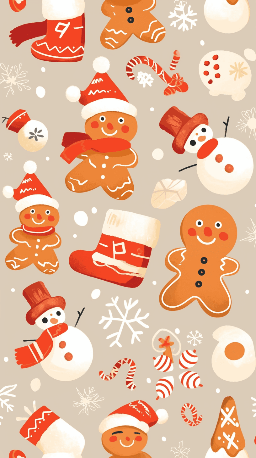 Gingerbread Crew original repeating artwork