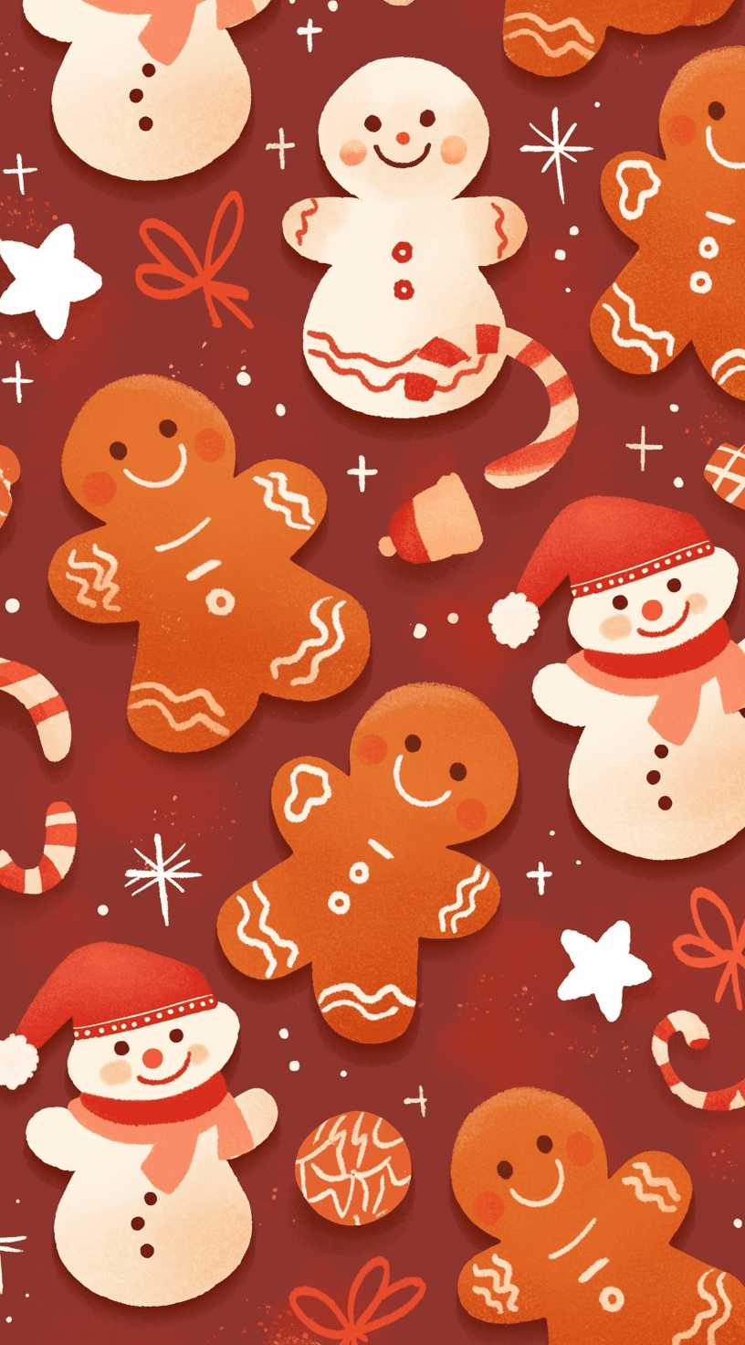 Gingerbread Tribe original repeating artwork