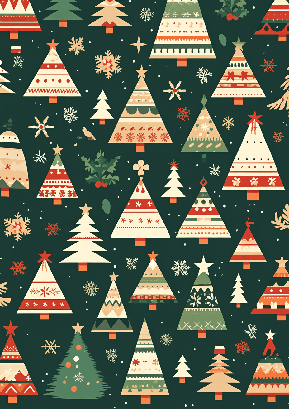 Christmas Tree Festival original repeating artwork