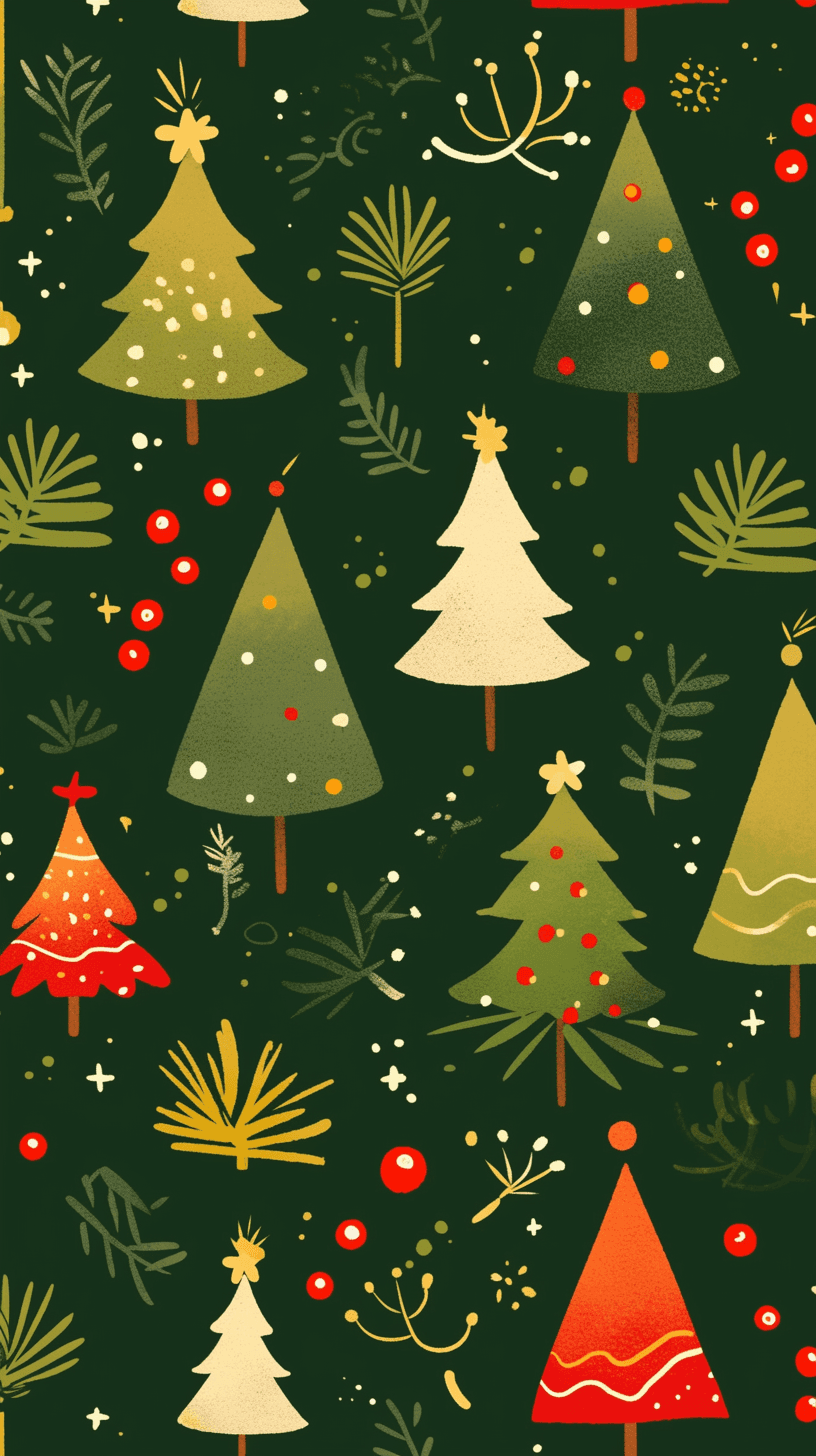 Christmas Tree 123 original repeating artwork