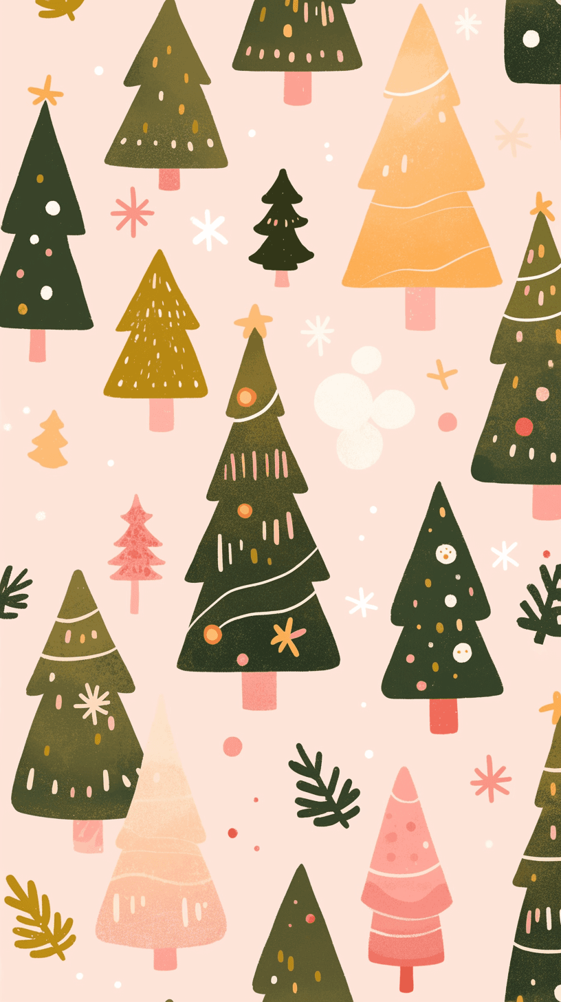 Christmas Tree Bounce original repeating artwork