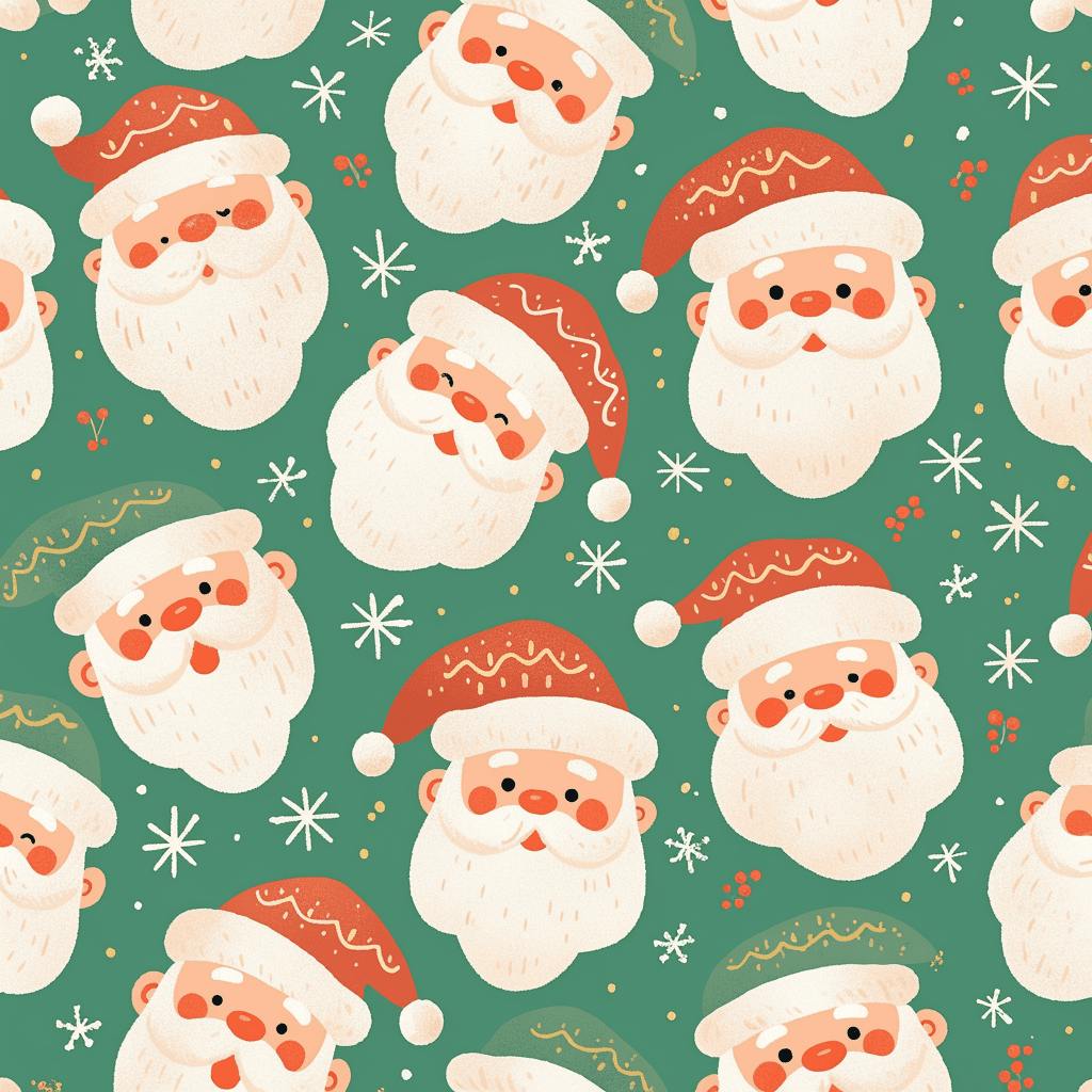 Christmas Santa Shine original repeating artwork