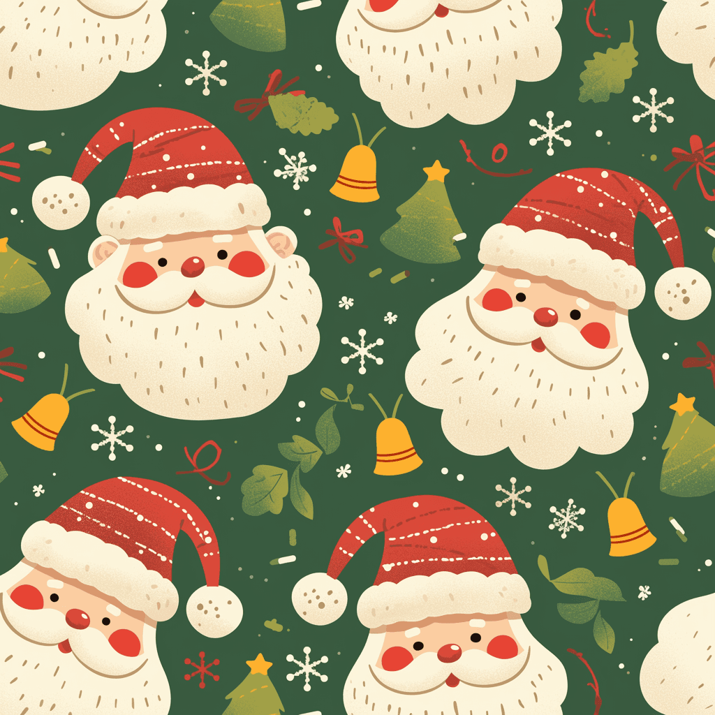 Christmas Santa Festival original repeating artwork