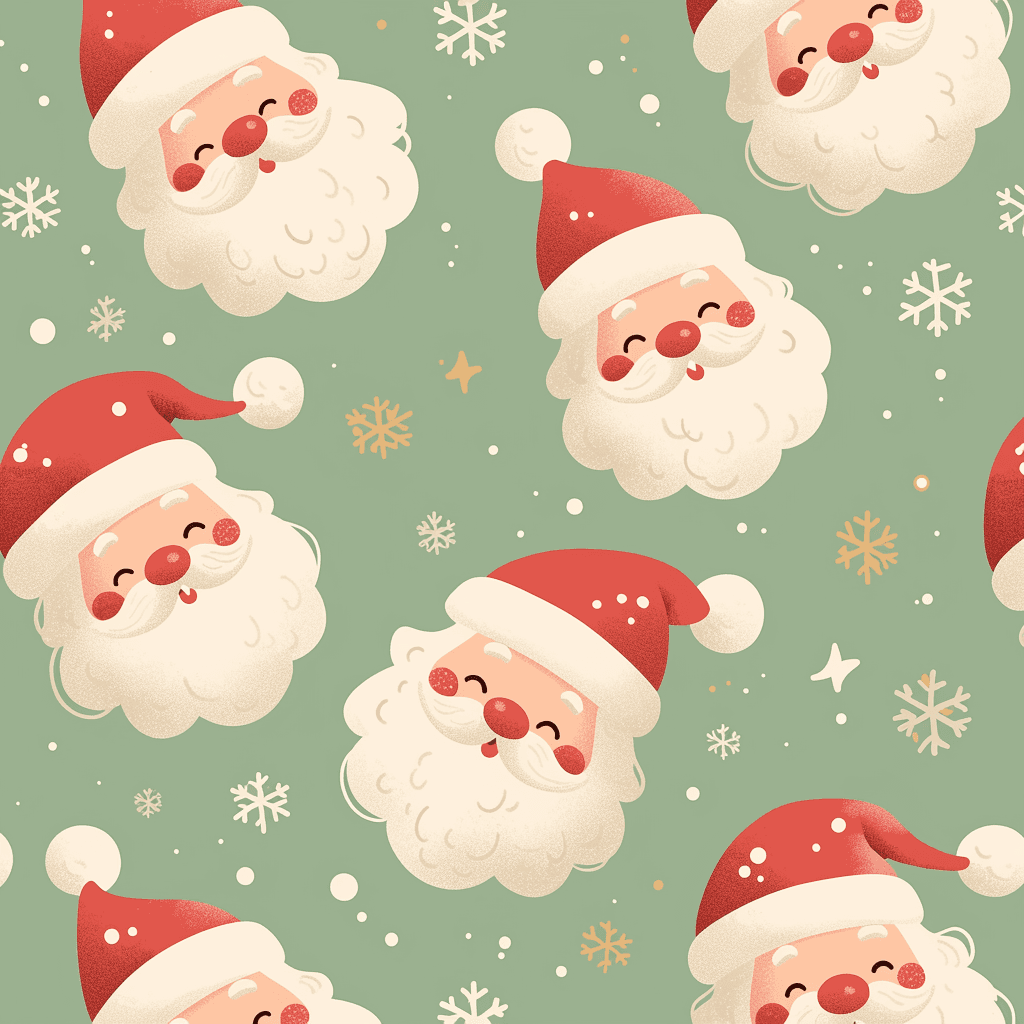 Christmas Santa Team original repeating artwork