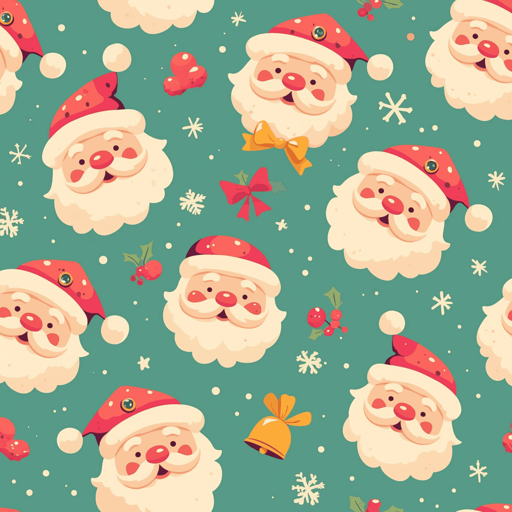 Christmas Santa Sunrise original repeating artwork