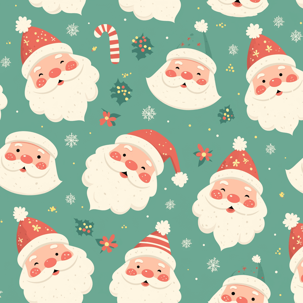 Christmas Santa Midnight original repeating artwork