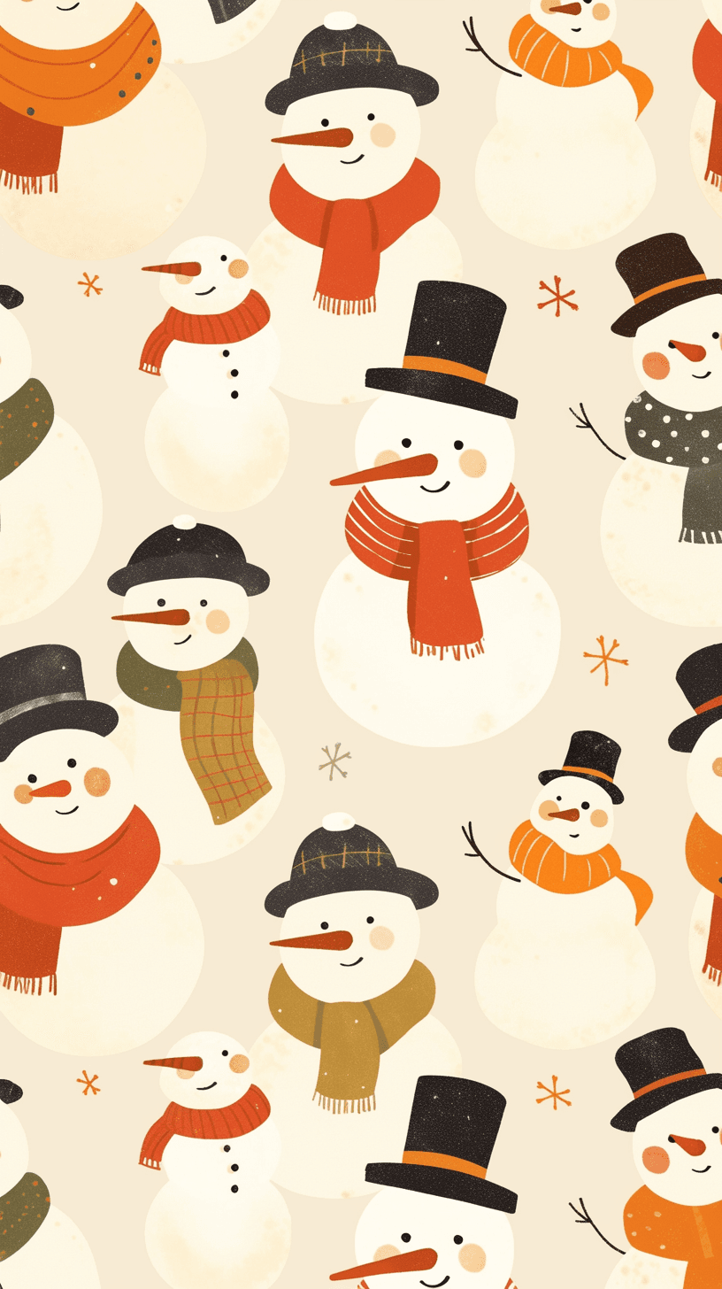 Christmas Snowman Pastel original repeating artwork