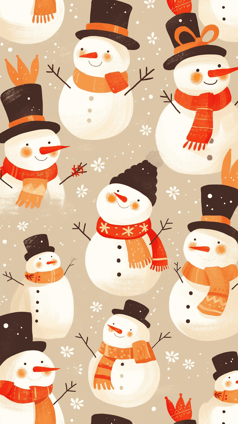 Christmas Snowman Fair original repeating artwork