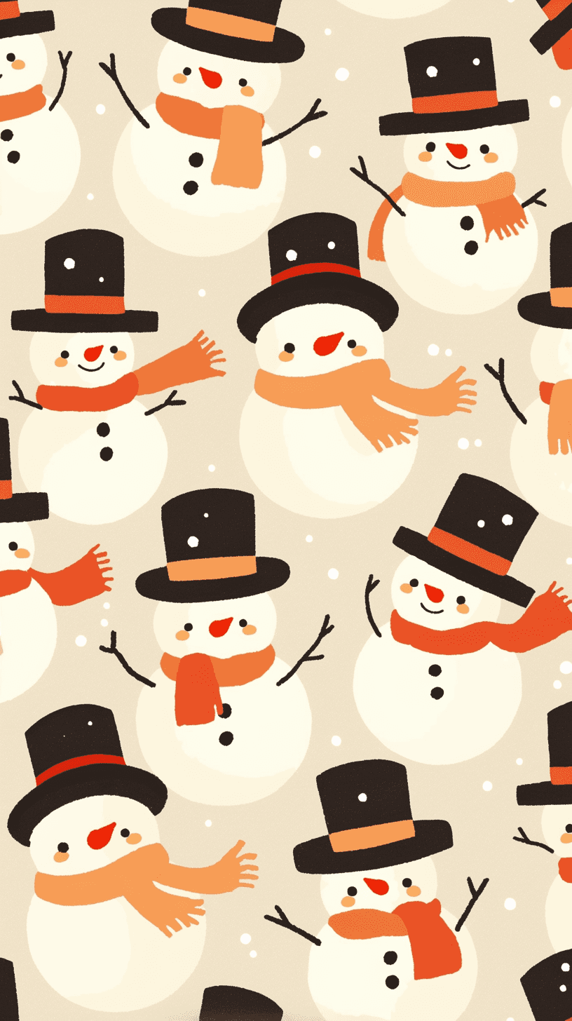 Christmas Snowman Neon original repeating artwork