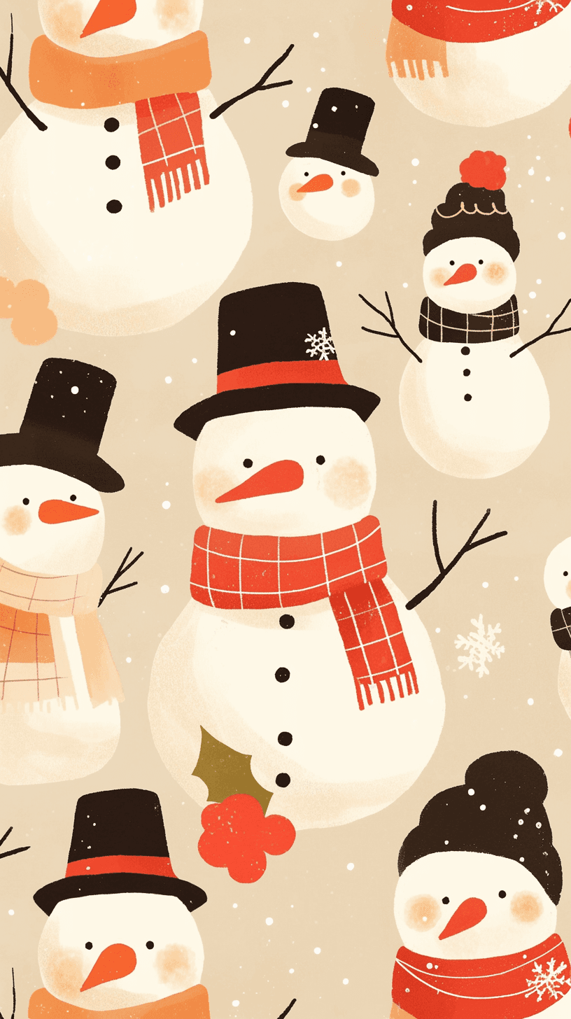 Christmas Snowman Tone original repeating artwork