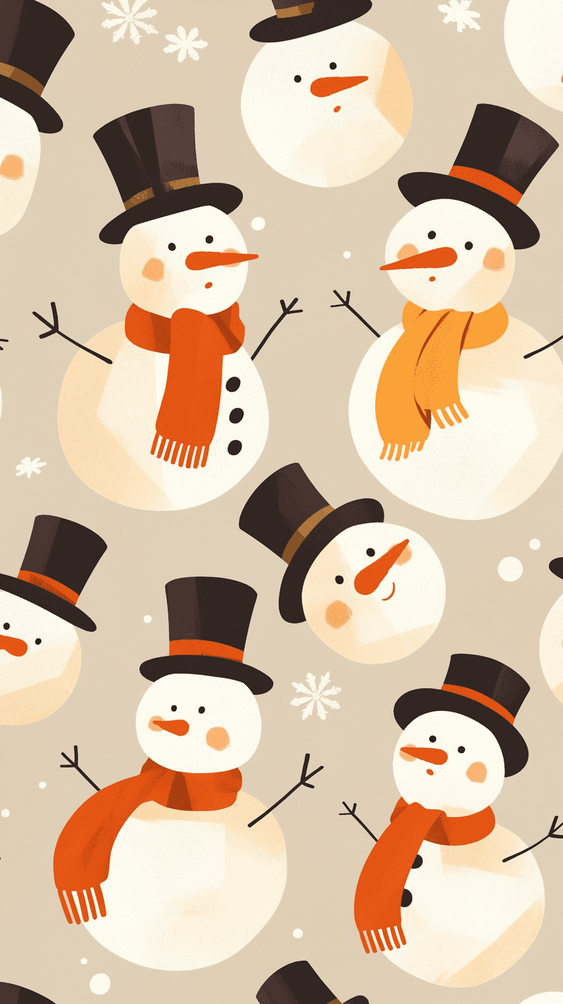 Christmas Snowman Kick original repeating artwork
