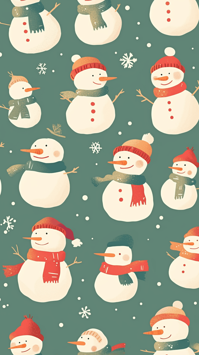 Christmas Snowman Flip original repeating artwork